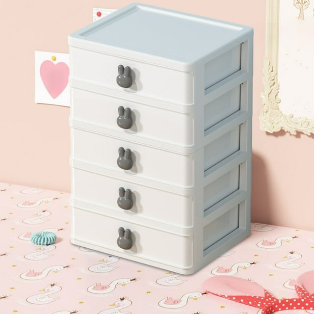 Desktop Drawer Storage Box Organizer Clear Plastic | Multifunctional Stackable Storage Rack | Transparent Cosmetic Jewelry Holder | 17x14.5x26cm | Space-Saving Design