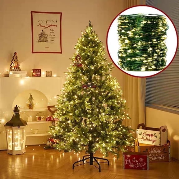 LED Christmas Light String, 208FT, Warm White, Plug-in, Suitable for Indoor and Outdoor Decoration, Suitable for Christmas Trees, Parties, Weddings