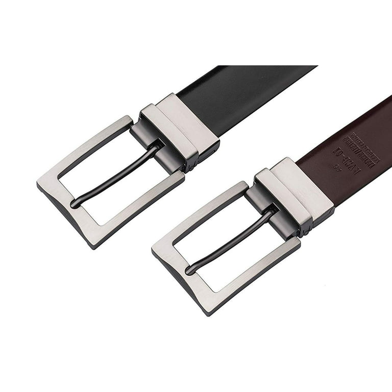 Buy Black Brown Men's Reversible Belt With Plate Buckle