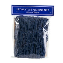 1 Pack Fish Net Decorations for Party, Natural Cotton Hawaiian Party Fishing Net Decorative, Nautical Themed Cotton Fishnet Under The Sea Pirate Ocean Beach Halloween Xmas Decor(Blue,9.45x7.1")