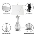 thumbnail image 5 of Maxax Coastal Glass Table Lamps Set of 2, Modern 25.5" Clear Glass Bedside Lamps with White Shade for Bedroom Living Room, 5 of 6