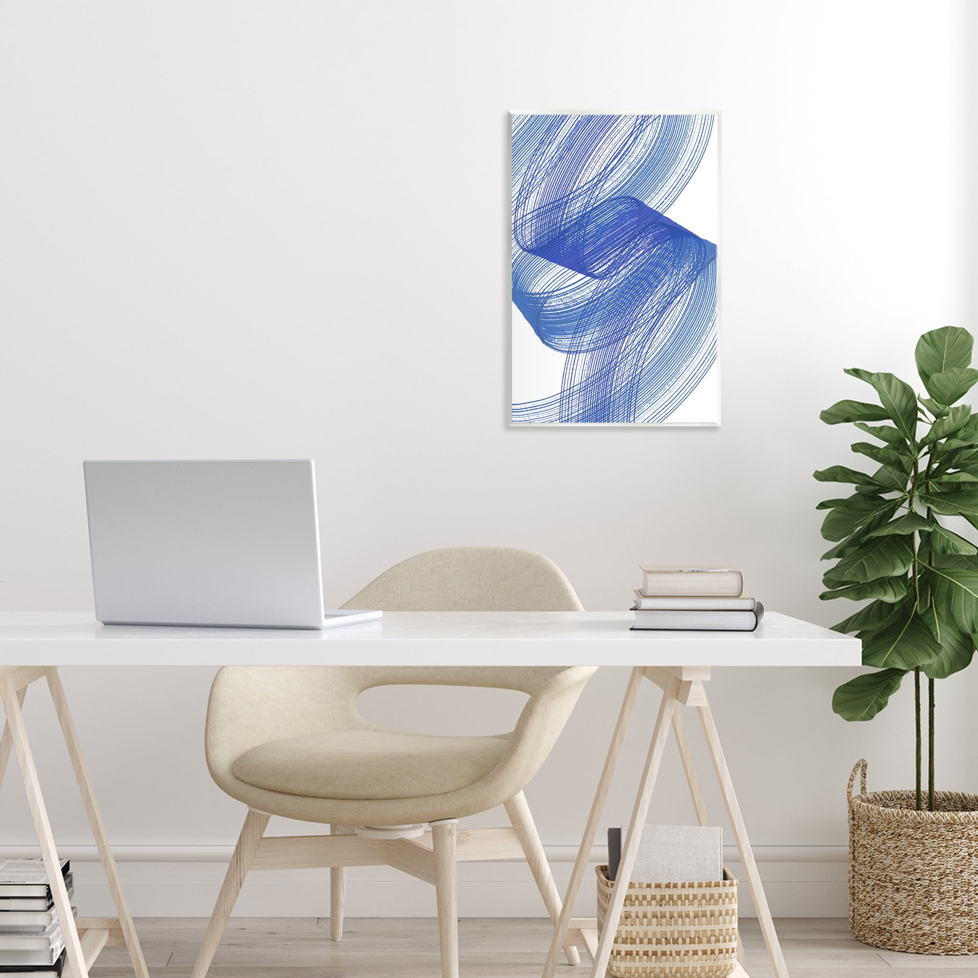 Stupell Industries Blue Lines Flowing In Motion Wall Plaque Art, design by Martina Pavlova
