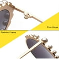thumbnail image 6 of Pearl Sunglasses Women Metal Frame Round Sunglasses Mirror Pearl Sun Glasses UV400, 6 of 6