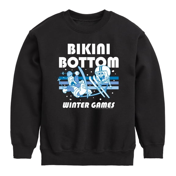 SpongeBob SquarePants - Bikini Bottom Winter Games Boys' Graphic Long Sleeve Fleece Sweatshirt