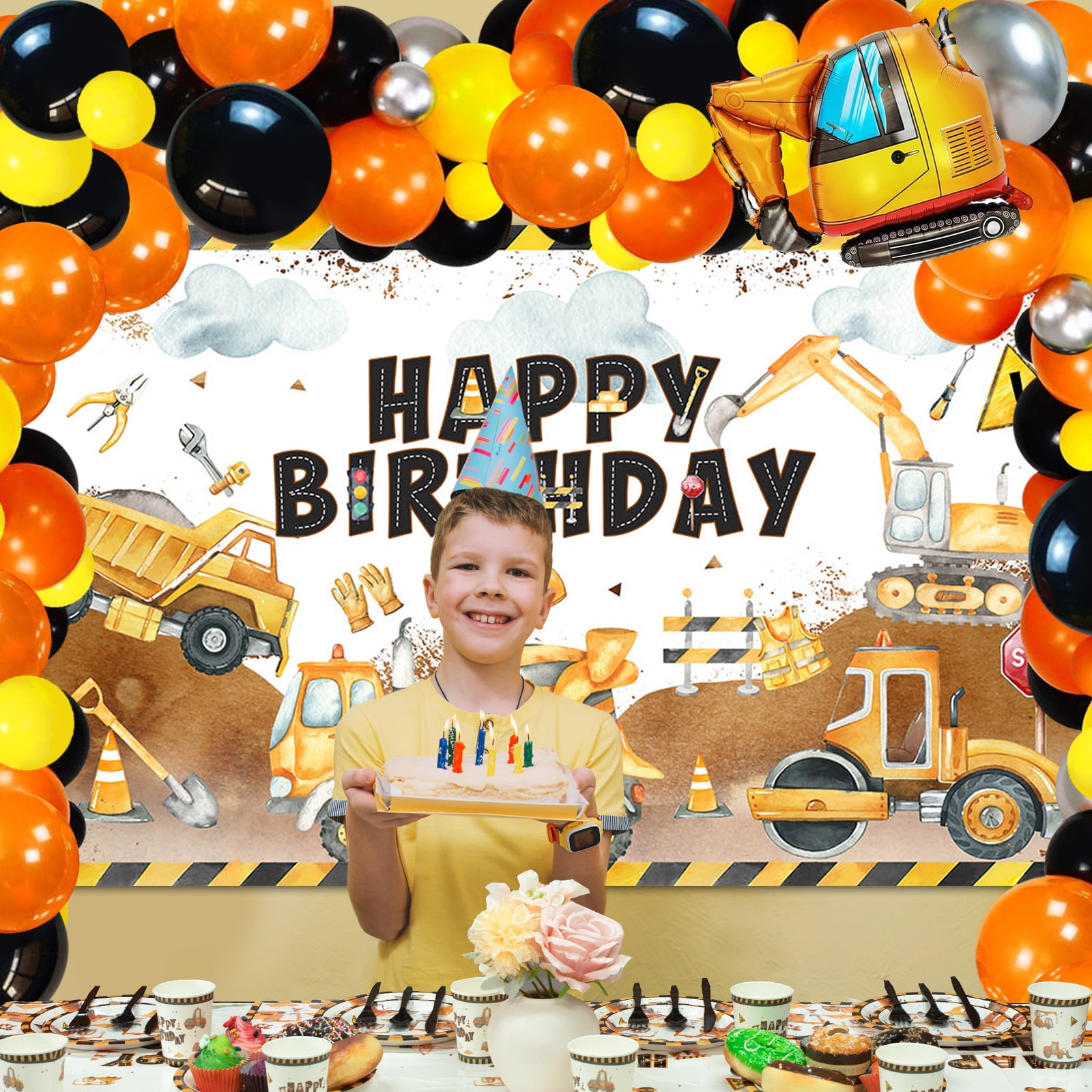 Construction Party Decorations Construction Birthday Party Decorations Kit  - 251 PCS Construction Theme Supplies For Kids Rubble And Crew Birthday  Decorations, image size:1600x1600