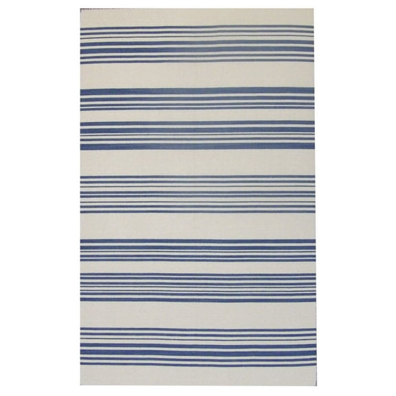 Wahi Rugs Hand Knotted Coastal Flat-Weave Indoor Outdoor Beach 5'0"x8'0" -W819