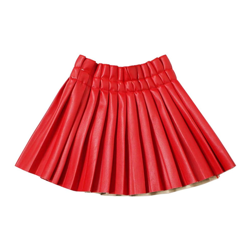 Pink leather skirt youth hot sale