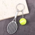 thumbnail image 3 of ZOUSSIQI Mini Tennis Racket Keychain, Mini Metal Sports Key Chain Simulation Mini Tennis Keychain Car Key Chain Key Rings Gifts CA919-91552, 3 of 7