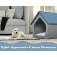 thumbnail image 3 of 24 Inch Dog House Indoor Outdoor Durable Resin Material Houses for Dogs Outside Weatherproof Cozy Small Dog Houses Pet Shelter for Patio, Porch, Living Room,Blue, 3 of 8