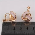 thumbnail image 7 of Clip on 3/4" small gold, pink, turquoise, white, yellow, or black knot earrings, 7 of 7
