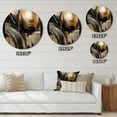thumbnail image 4 of Designart "Captivating Marble Gold and Black IV" Abstract Marble Metal Round Wall Art Prints, 4 of 5