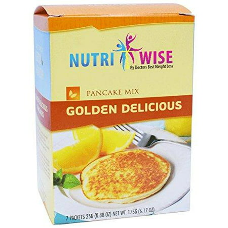 NutriWise - High Protein Pancake Mix/Low-Carb Diet Pancakes - Golden Delicious (7 Servings/Box) - Low Carb, Low Fat, Low Calorie, Aspartame