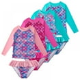 thumbnail image 6 of Esho Girls Rashguard Two-Pieces Swimsuit Kids Long Sleeve Beach Wear Bathing Suit 2-10Y, 6 of 6
