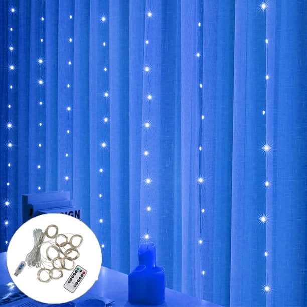 3x3M 300LEDS Cortinas Decorativas Luz Led Control Remoto para usar en fiestas, decoración de habitaciones Boda navideña al aire libre Gao Jiahui unisex