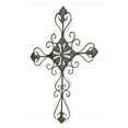 thumbnail image 2 of Gray Metal Scroll Design Gray Hanging Cross Wall Decor, 2 of 2