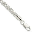 thumbnail image 2 of 925 Sterling Silver 5.6mm Diamond-cut Rope Chain Bracelet, 2 of 3