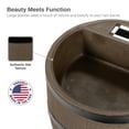 thumbnail image 4 of RTS Home Accents Polyethylene 35 Gallon Round Rain Barrel with Planter, Woodgrain with Black Stripes Color, 4 of 8