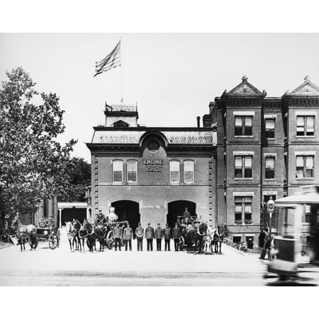 Firehouse Washington DC Nfire Engine Company No 3 On Capitol Hill Washington DC Photograph C1890 Poster Print by Granger (Best Delivery Capitol Hill Dc)
