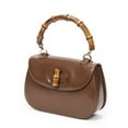 thumbnail image 2 of Pre-Owned Gucci beige Vintage Bamboo Top Handle Flap Handbag Calfskin Leather, 2 of 10
