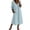 Light Blue #10, variant on Summer V Neck Midi Dress for Women 3/4 Sleeve Solid Cotton Linen Dresses Casual Loose Beach Vacation Dresses with Pocket, M
