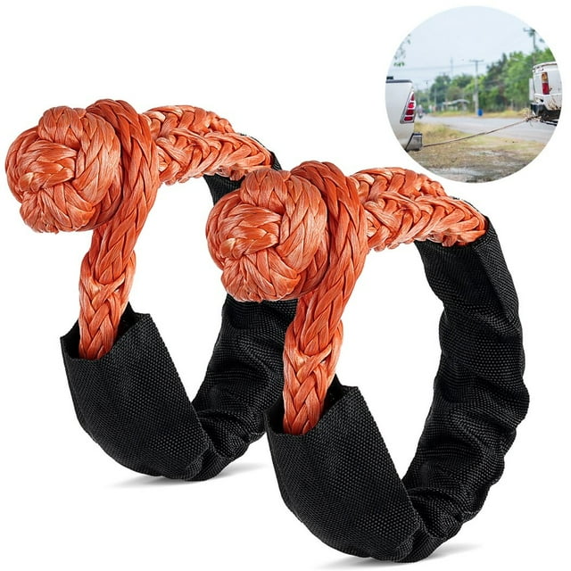 Synthetic Shackle, 2 Pcs 1/2 x 22in Soft Shackles Recovery Kit for Kinetic Rope & Tow Strap, 38000lbs Breaking Strength, Quick-Release Winch Rope Tow Shackle Recovery Gear for Trucks Boats Towing