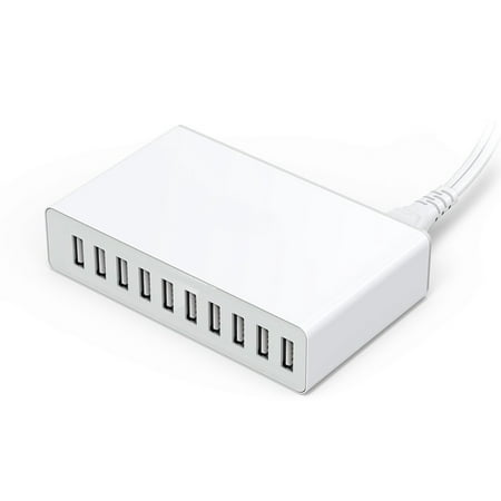 10 Port USB Charging Station Hub Multifunctional Fast Charger USB AC Power Desktop Wall Charger Organizer with US Plug