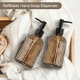 thumbnail image 6 of 2Pack 13 Oz Glass Soap Dispenser , Manual Pump Dispenser,Empty Liquid Container, Refillable Hand Soap Dispenser , Premium Bathroom soap Dispenser for Kitchen & Bathroom , Amber, 6 of 7