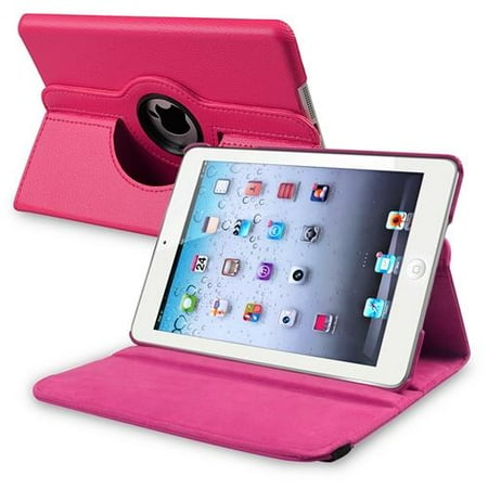 iPad Mini 3 / 2 / 1 Case, by Insten Hot Pink Flip Leather Multi Angle View Stand Case for Apple iPad Mini 3rd 2nd 1st