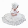 thumbnail image 4 of NIEWTR Robe de Décoration en Dentelle pour Bébé Fille, Robe de Réception Formelle pour Mariage (Blanc, 3-6 Mois), 4 of 9