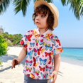 thumbnail image 2 of Huesdet Toddler Boy Short Sleeve Cotton Button Up Shirt - Casual and Formal Wear for Weddings and Special Events(Pink,6-12 Months), 2 of 7