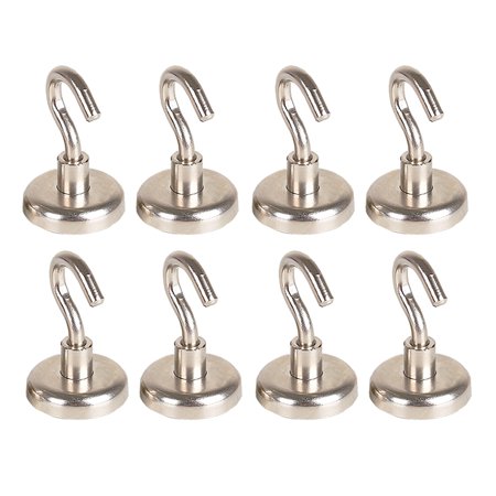 

25pcs Super Strong Heavy Duty Ndfeb Hook Household Magnetic Hooks for Home Kitchen (Silver)