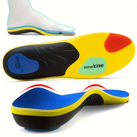 240Lbs+ Heavy-Duty Arch Support Insoles - Shock Absorbing for Men Women Flat Feet Sports Work Boots