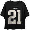 thumbnail image 6 of Varsity 21 Women's Black Crew Neck Short Sleeve Crop Top-XS, 6 of 7