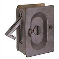 Emtek 2102US19 Privacy Pocket Door Lock, Flat Black