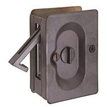 Emtek 2102US19 Privacy Pocket Door Lock, Flat Black