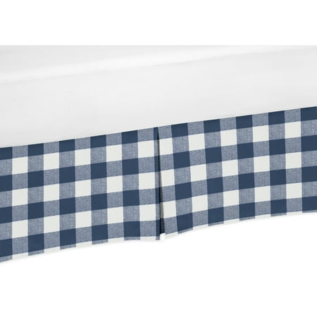 UPC: 0846480076896 | Buffalo Check Navy Blue and White Crib Bed Skirt