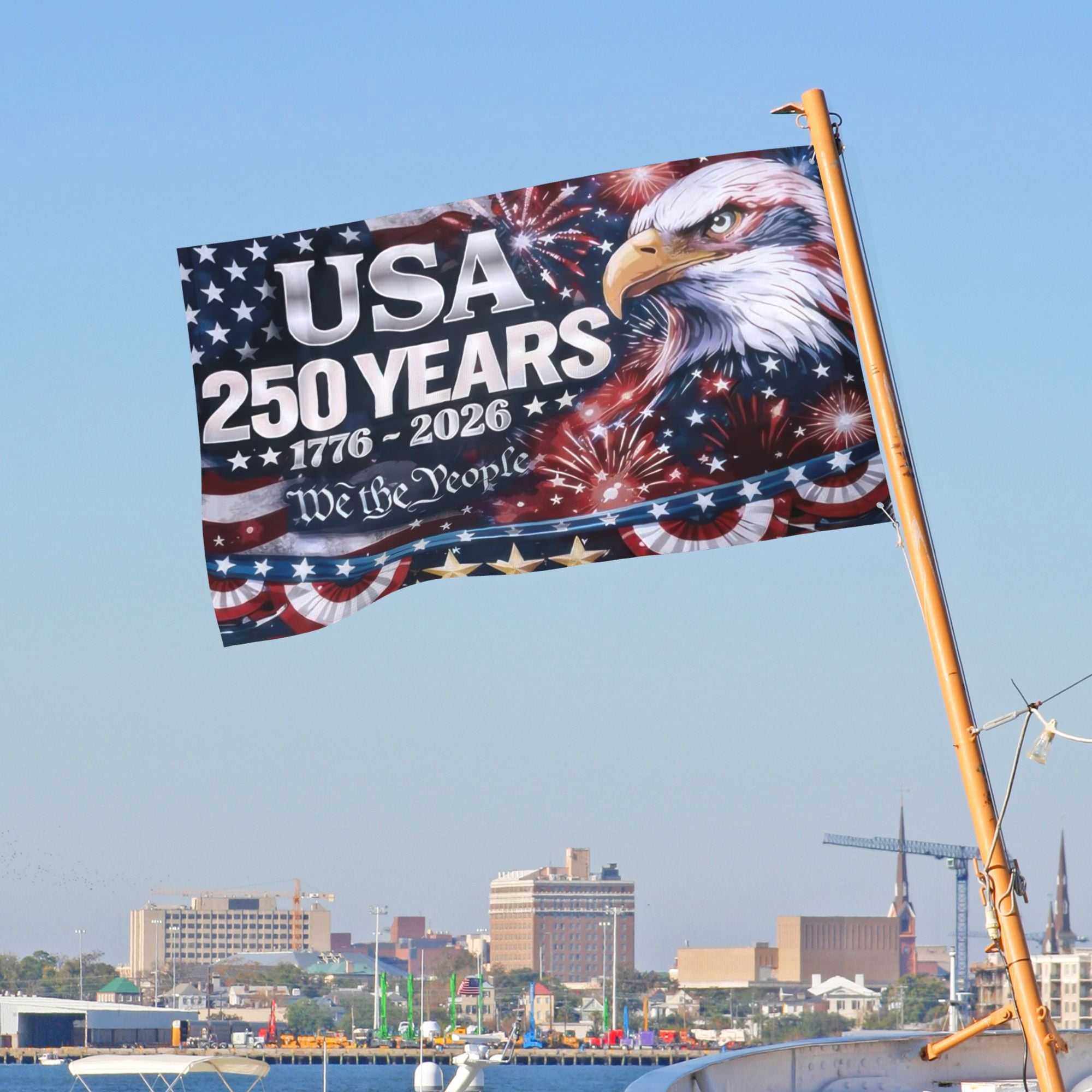 USA 250th Anniversary Flag Double-Sided 4x6 Ft American Independence 1776–2026 Celebration Flag 250 Years Birthday Patriotic Banner for Indoor Outdoor Decor