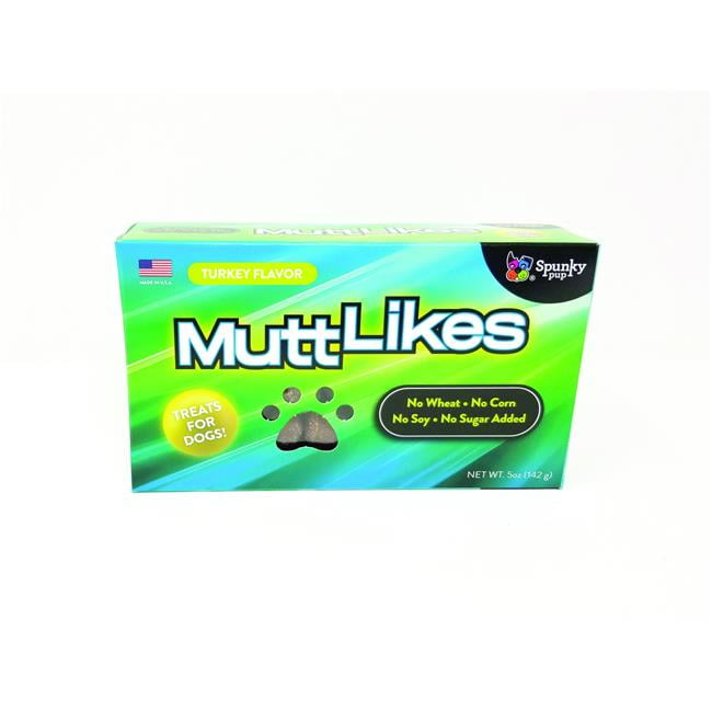 Spunky 5 oz Mutt Likes SemiMoist Turkey Dog Treats, Blue & Green