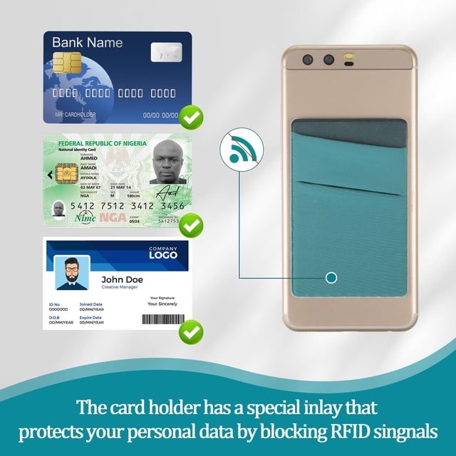 fastboy Universal Lycra Cloth Phone Card Holder Durability Easy Installation Wide Application Wallet Green 1Set
