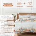 thumbnail image 6 of 3 Piece Starfish Coral Duvet Cover Set Twin Size,Microfiber Comforter/Quilt Cover with Corner Ties and 2 Pillowcases,Coastal Ocean Shell Vintage Marine Life All Season Bedding with Zipper Closure, 6 of 8
