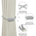 thumbnail image 5 of BEL AVENIR Magnetic Curtain Clip 4Pieces Silver Braided Buckle Rope, 5 of 6