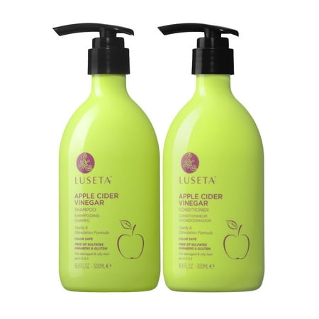Luseta Apple Cider Vinegar Shampoo and Conditioner Set 2 x 16.9oz for Damaged and Oily
