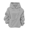 thumbnail image 6 of Women's Oversized Fuzzy Pet Carrier Hoodie, Soft Sherpa Dog Cat Pocket Hooded Sweatshirt for Pet Owners Daily Autumn Winter Loungewear Outfits(Light Gray/XXXL), 6 of 7