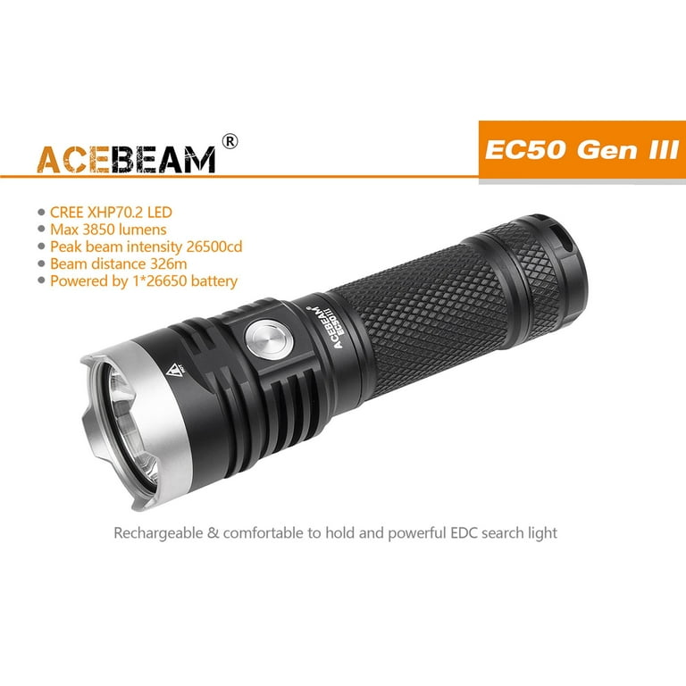 ACEBEAM EC50 GEN I CREE XHP70 LED Rechargeable Flashlight
