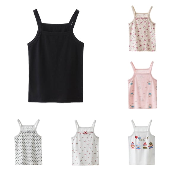 Toddler Girls' Sleeveless Graphic Tank Top Cute Cartoon Print Casual Summer Spring Fall Tops Size 18-24 Months ,Black