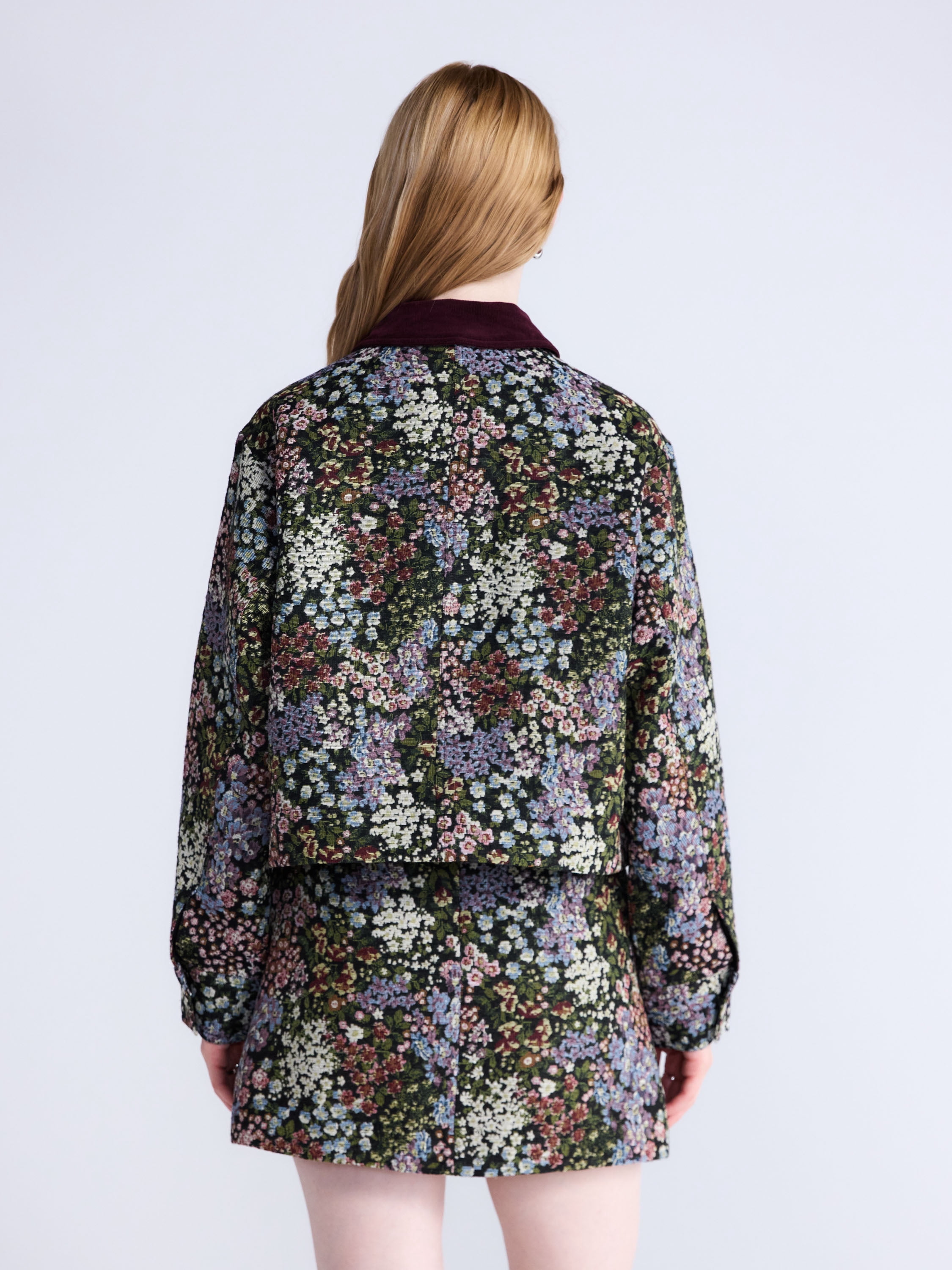Free Assembly Women's and Women's Plus Cropped Jacquard Utility Jacket, Sizes XS-4X