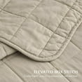 thumbnail image 4 of EVERGRACE 100% Cotton Box Stitch Quilt Bedding Set Queen Size 3 Pieces, Garment-Washed Lightweight Soft Cozy Coverlet, Quilted Bedspread Sets with 2 Shams for All Season, Pebble Khaki, 4 of 8