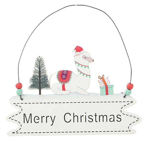 Merry Christmas Hanging Ornament Delicate Alpaca Decoration Painting