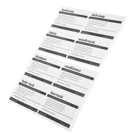unbranded  8 Sheets Bathroom Labels for Bottles Cleaning Supply Lables Minimalist Tags