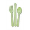 Plastic Apple Green Cutlery Set for 6 Guests (18pcs)